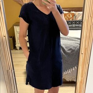 J. Jill Navy Short-Sleeve Knit Dress
